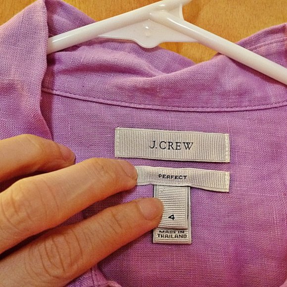 J.Crew Relaxed Fit Linen Button Up Shirt in Mauve - Picture 3 of 4
